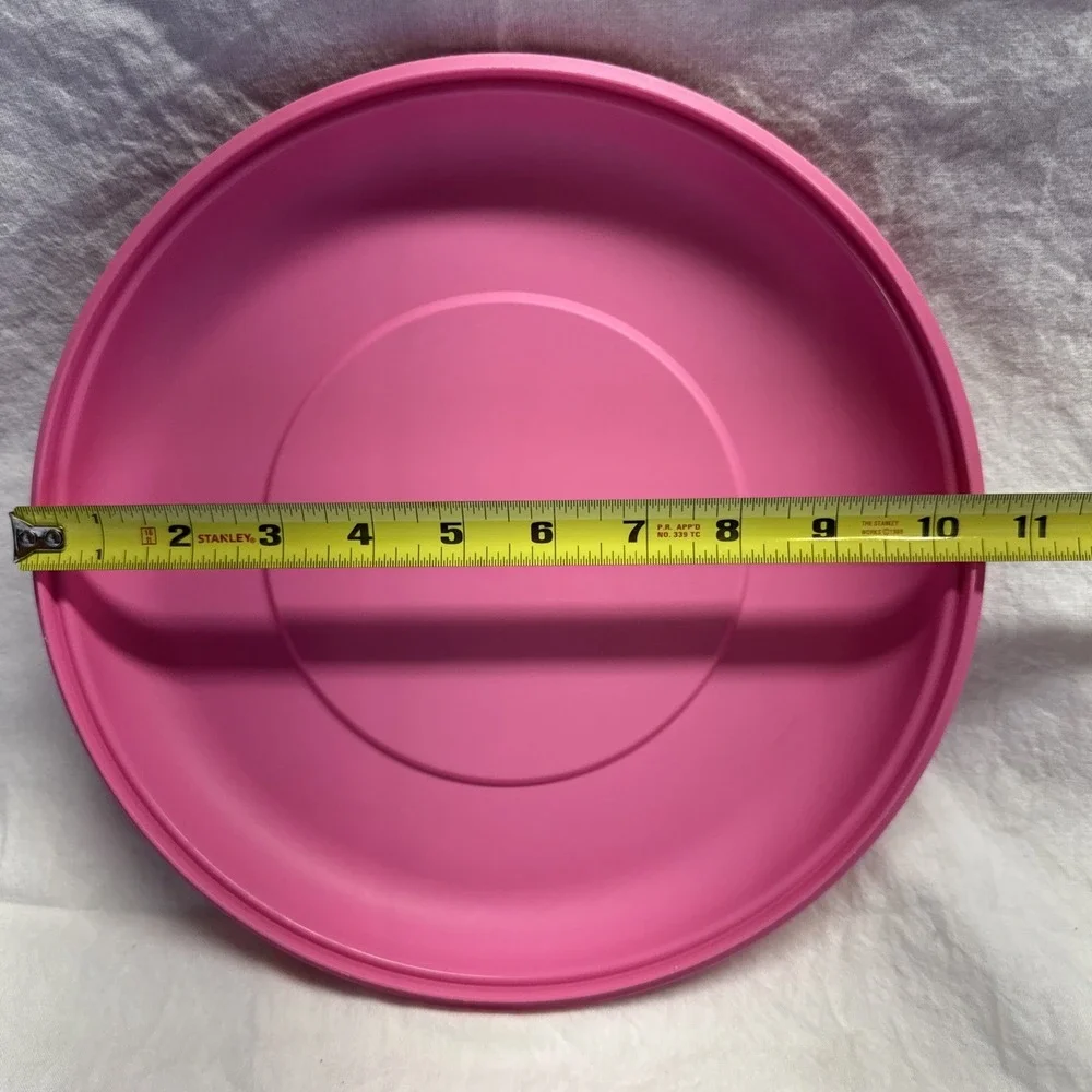Tupperware 1709 Pink Round Replacement Lid Only‎ Fits Divided Serving Tray 1708